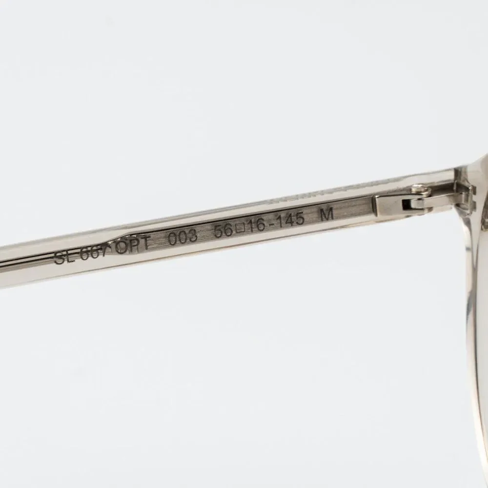 Saint Laurent Women Eyeglasses Transparent Beige Pilot SL667OPT 003 BRAND NEW